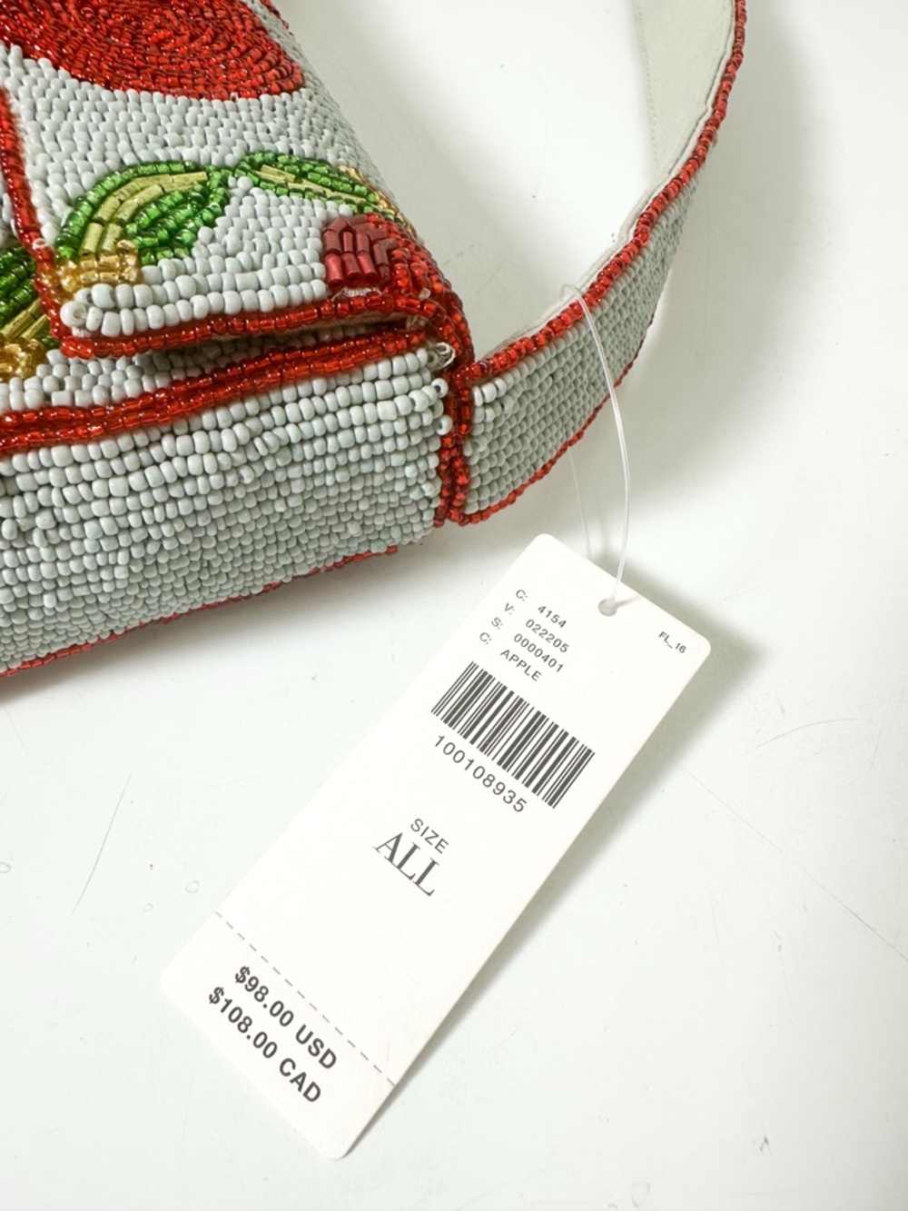 Anthropologie The Fiona Beaded Bag Icon Edition Apples NWT - Picture 7 of 12